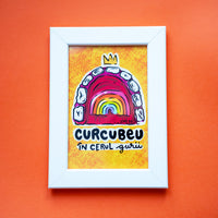 Ilustratie inramata "Curcubeu in cerul gurii"